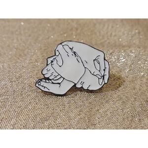 Skull Made Of Hands Enamel Pin Pinback Button, Macabre Halloween Accessory